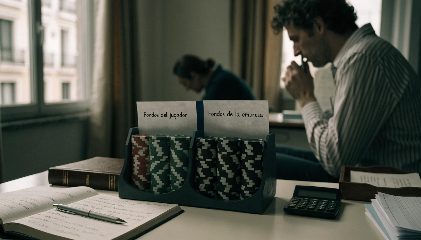 Mesa de contabilidad con fichas separadas por fondos